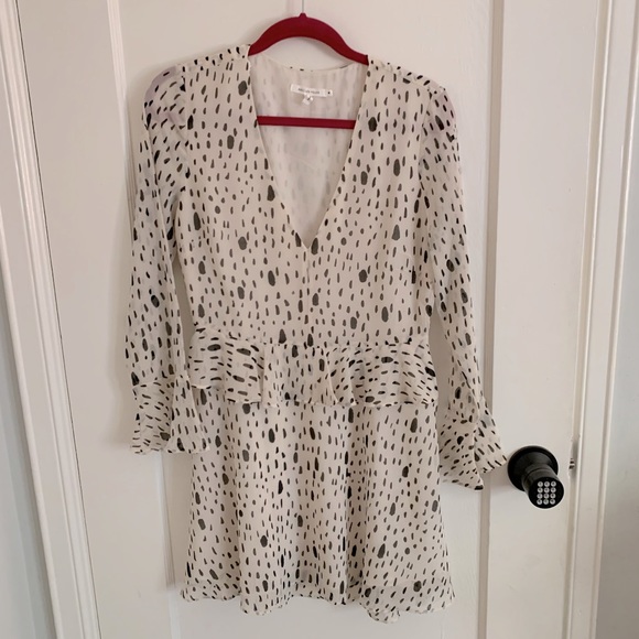 Avec Les Filles Black & White Mini Dress with Long Sleeves - Size Medium - Picture 3 of 14